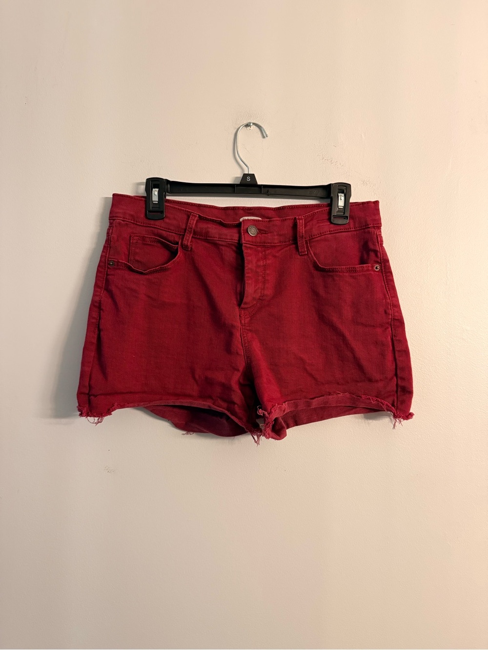 Old Navy Women's Burgundy Denim Cutoff Shorts